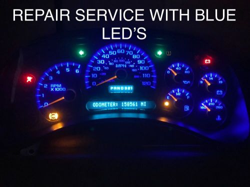 03-07 gm chevy sierra silverado speedo gauge cluster full repair service &amp; leds