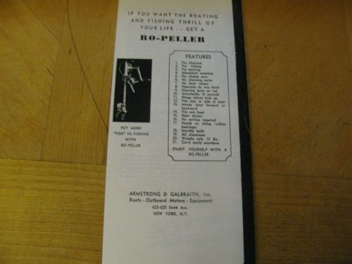 Early   1900 &#039;s   ro-peller  ro peller  hand operated outboard motor booklet