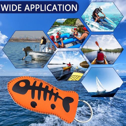 Floating keychain, boat key float - 4 to 5 keys for boating, orange