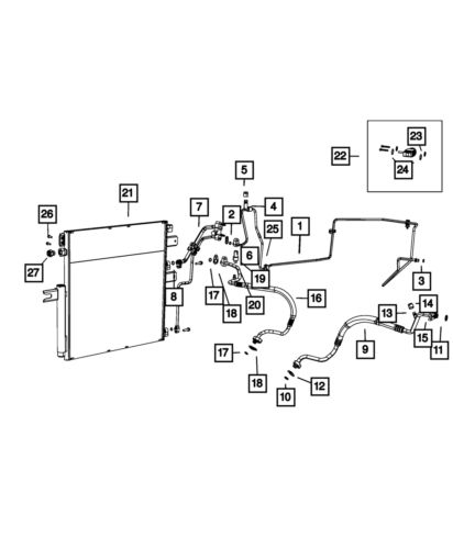 Genuine mopar a/c suction line 68140670ae