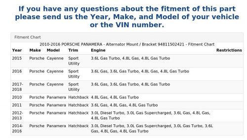 2010-2016 porsche panamera - alternator mount / bracket 94811502421