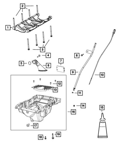 Genuine mopar engine oil indicator tube o ring 5047077ab