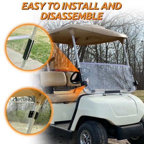 Folding clear windshield for 2003-2006 yamaha g22 golf cart impact resistant