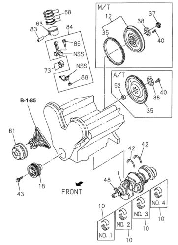 Genuine honda engine crankshaft main bearing 8-97179-302-0