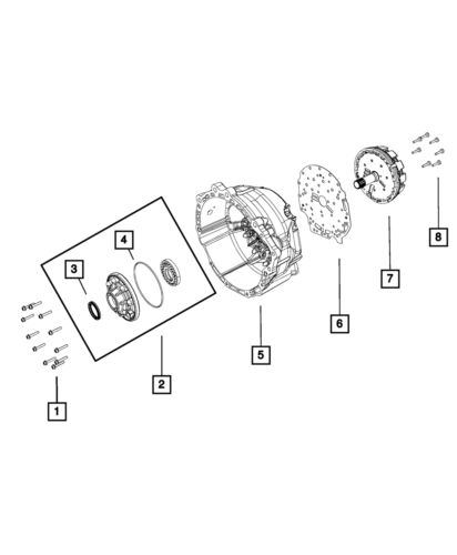 Genuine mopar torque converter housing 52108472aa