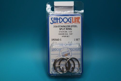 Sea-dog line 316 ss split ring id 5/8&#034; 193563-1 4 pack