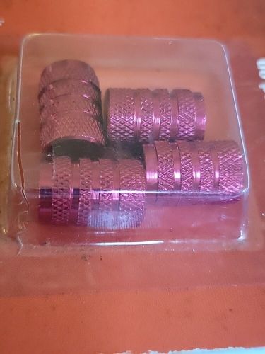 Nitrous tire valve stem caps anodized knurled aluminum 4 pc set - red