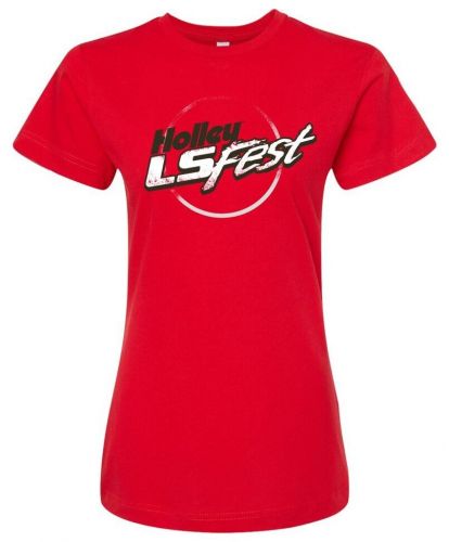 Holley 10372-smhol ls fest ladies logo tee - red - adult small - each