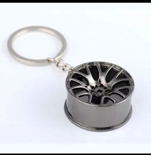 Car key chain alloy wheel rim metal pendant car key chain black