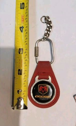 Dodge ram keychain red leather silverstone with gold dodge (rare)