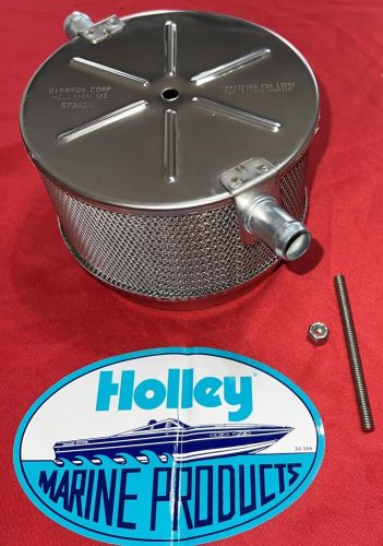 Holley 720-1 stainless steel marine flame arrestor - 600-800 recommended cfm