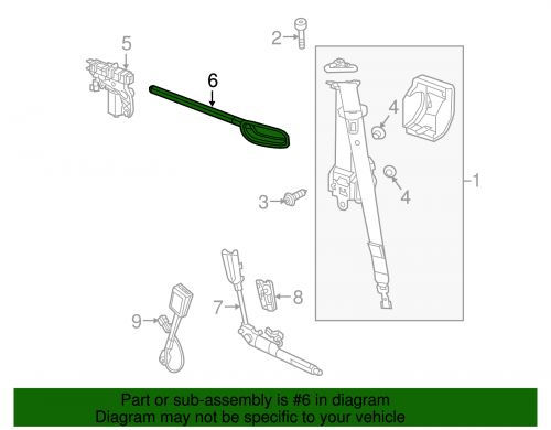 Genuine gm jet black driver side seat belt reach assist arm 13389486