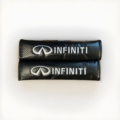 Infiniti carbon fiber padded car seat belt seatbelt shoulder strap pads 2 pack