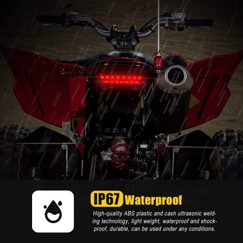 High-performance led tail light brake for yamaha yfz 450 - waterproof, smoked...