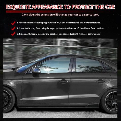 78.7&#034; side skirt extension rocker panels lip carbon fiber for subaru wrx /sti