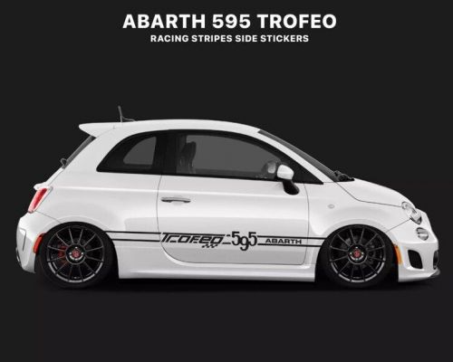 Abarth 595 trofeo racing stripe sticker in black