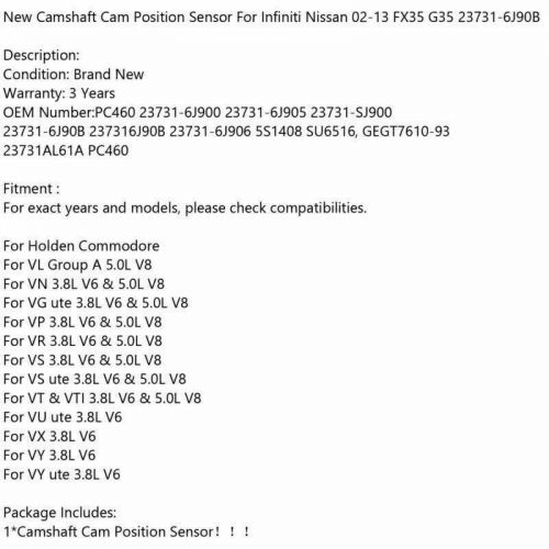 Camshaft cam position sensor 23731-6j90b for nissan altima 2002-2005 pc460 sg u4