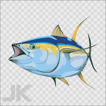 Decals stickers fish salt water yellowfin tuna l 0500 xf9fa