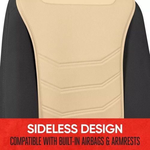 Universal solid beige leather car seat covers for car truck van suv auto front s