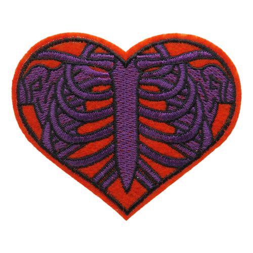 Heart with ribs patch underiron patch punk patch rocker patch-