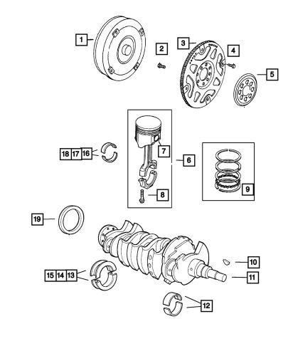 Genuine mopar connecting rod bearing package 4397722