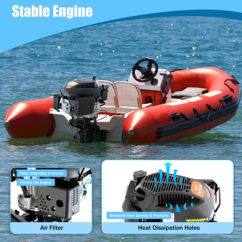 Hangkai 6hp 4 stroke heavy duty outboard motor boat engine tci air cooled system