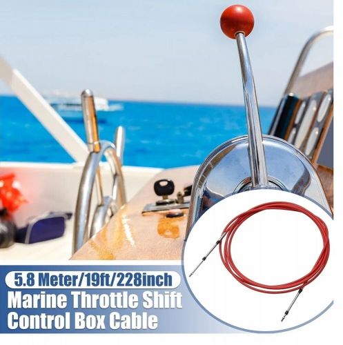 2pcs 19ft 5.8 meter 228inch marine throttle shift remote control box cable