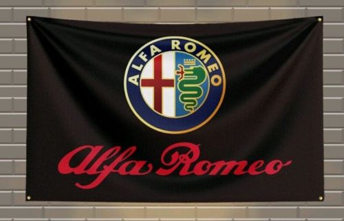 Alfa romeo workshop/mancave advertising fan flag/banner