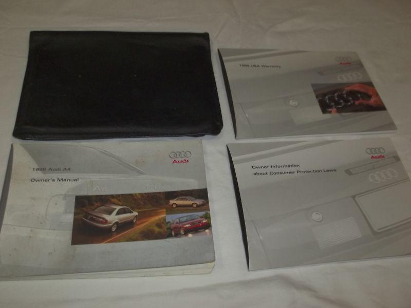 1999 audi a4 owner manual 4/pc.set & black leathertte audi factory case free s/h