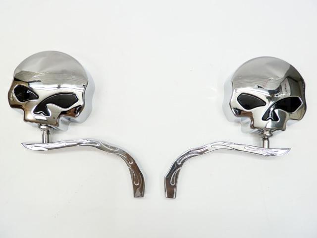 Skull chrome side mirrors for harley yamaha suzuki kawasaki honda cruiser custom