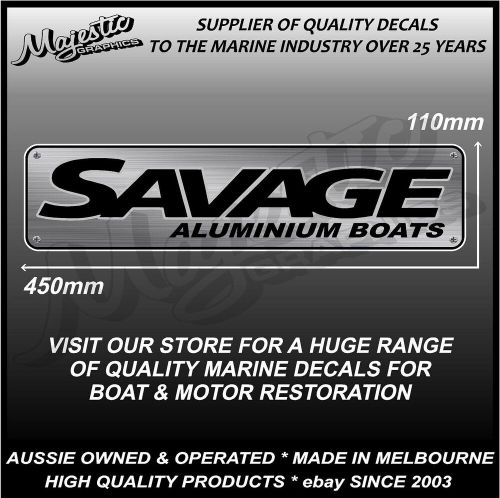 Savage - aluminium boats - left &amp; right pair - premium boat decals