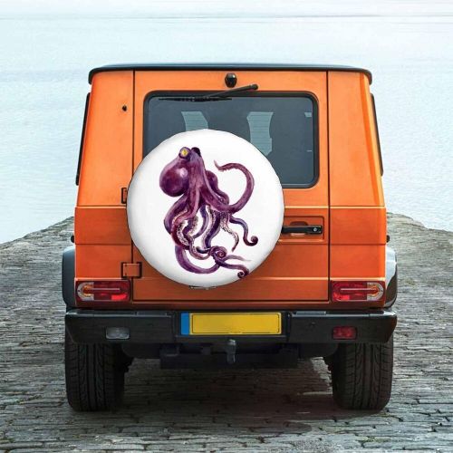 Octopus spare tire cover watercolor marine animal tire cover