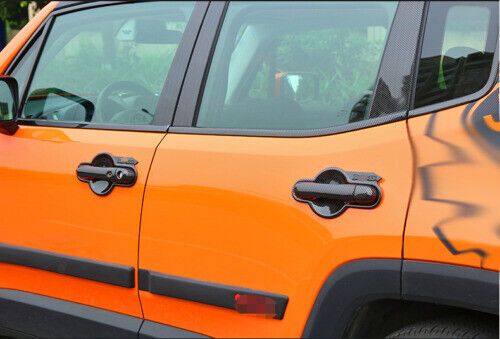 Exterior outside carbon fiber trim for jeep renegade 2015 2016-2020 door handle