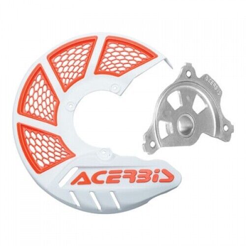 Acerbis x-brake vented front disc cover with mounting kit white/16 ktm orange