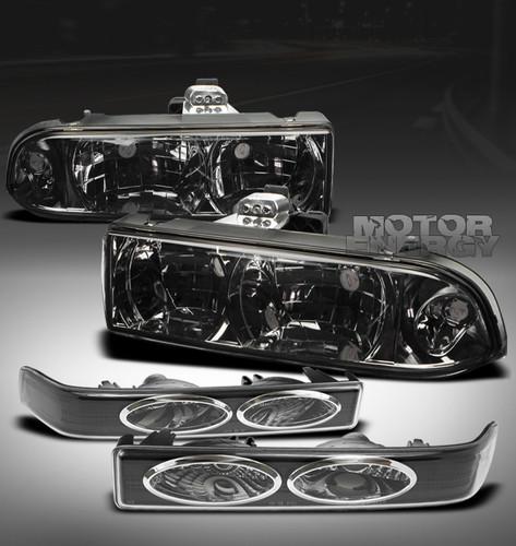 1998-2004 chevy s10/blazer pickup truck smoke crystal head lights+bumper signal