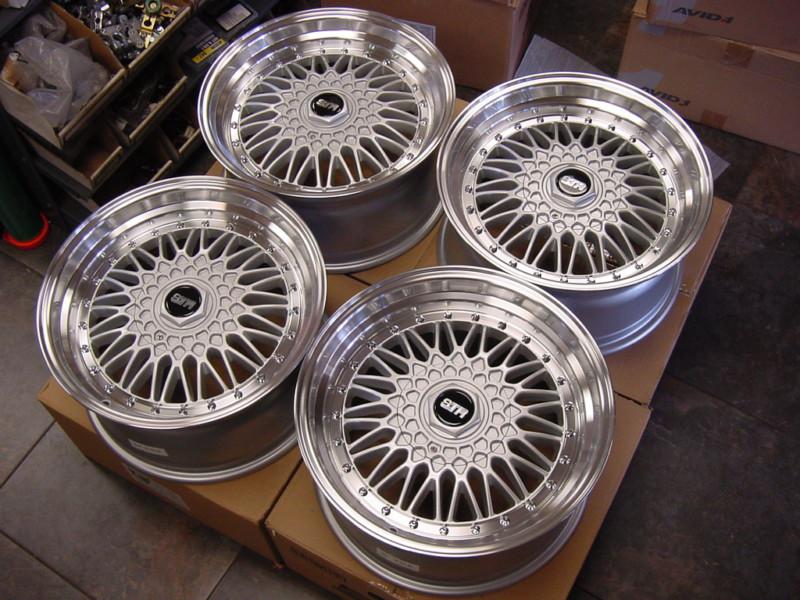 17" rs style staggered wheels 4x100 / 4x114 silver rims e30 xb 240 accord 240sx