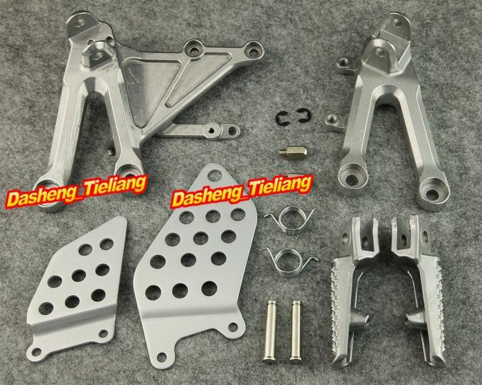 New rider foot pegs l&r footrest brackets front for honda 04 05 06 07 cbr 1000rr