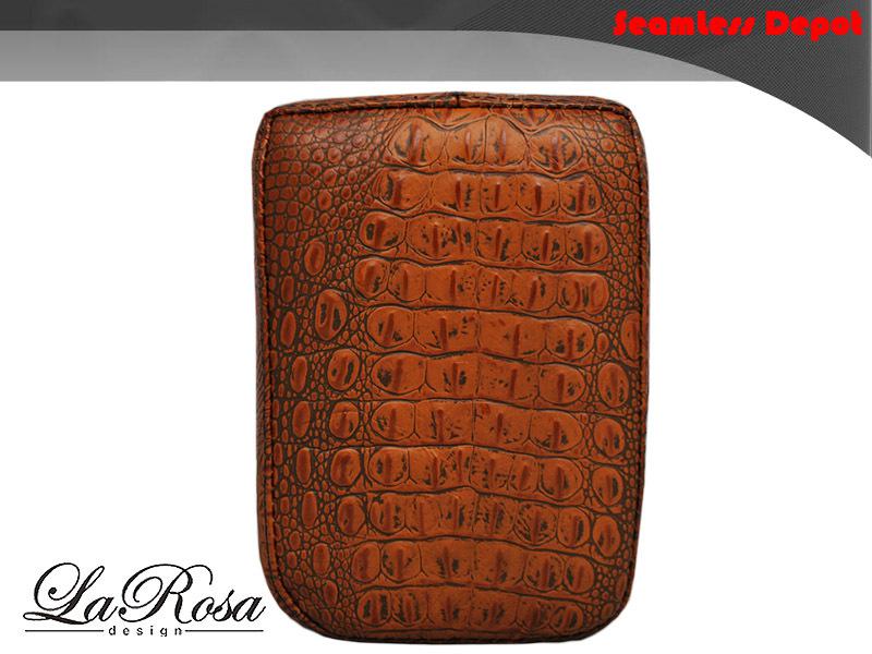 Larosa brown alligator design leather bobber sportster rear fender pillion pad