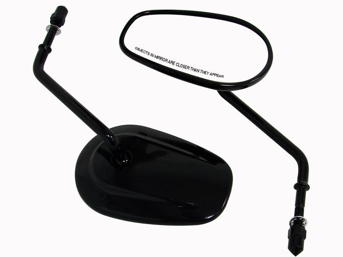 Motorcycle scooter 8mm oval black rearview side mirrors harley softail sportster