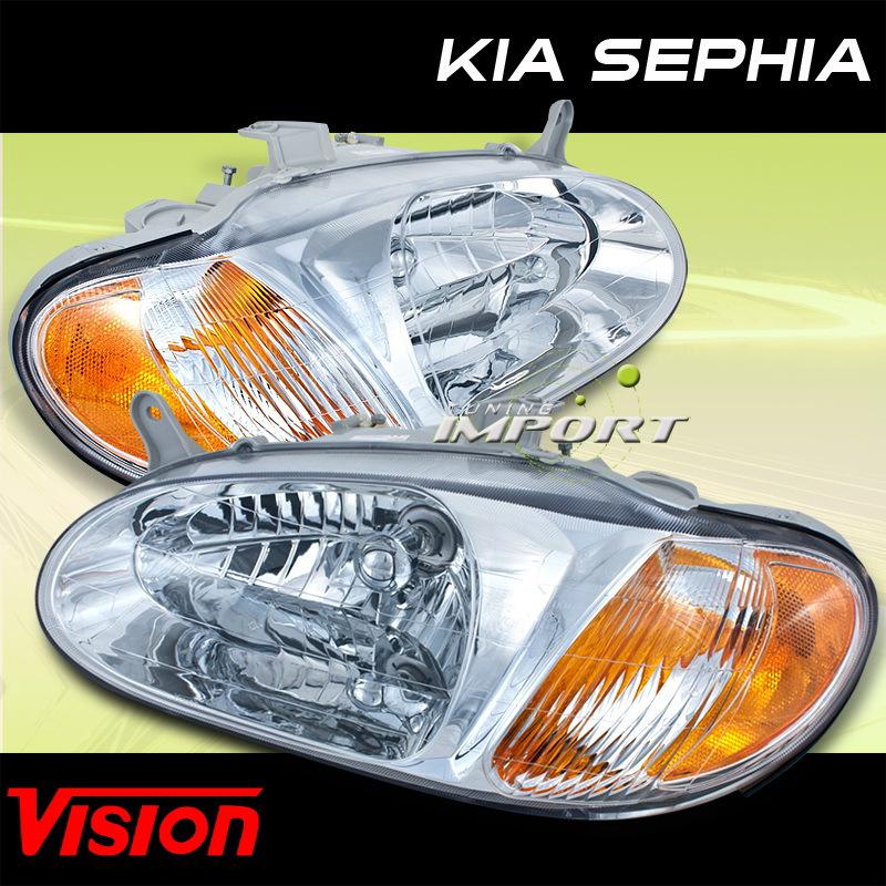 Fit 98-01 kia sephia vision sport style pair head lights lamps replacement combo