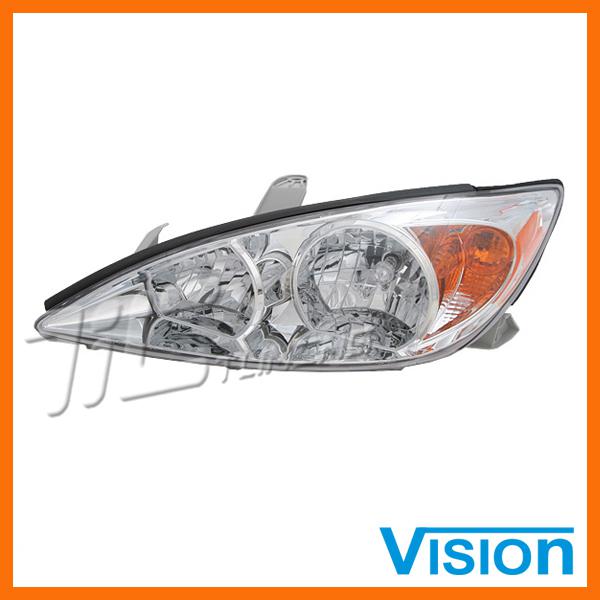 02-04 toyota camry le xle driver left l/h side chrome head light lamp assembly