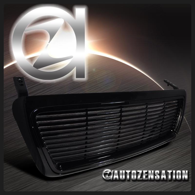 04-08 ford f150 pickup black hood billet style grill upper grille