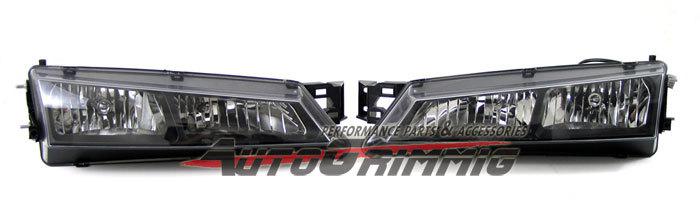 Kouki angry eyes headlights head lamps for nissan 97-98 240sx s14 crystal black