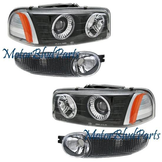 01-06 gmc yukon/denali halo projector headlights+bumper