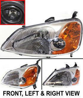 Clear lens new head lamp with bulbs left hand halogen lh driver side 33151s5aa01