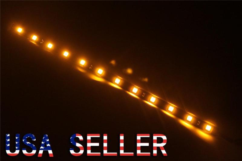 4pcs 12"  light 5050 12 smd waterproof flexible led car truck boat  strips amber