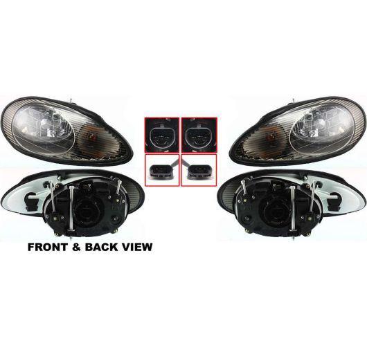 New pair set headlight headlamp assembly sae and dot stamped 96-99 mercury sable