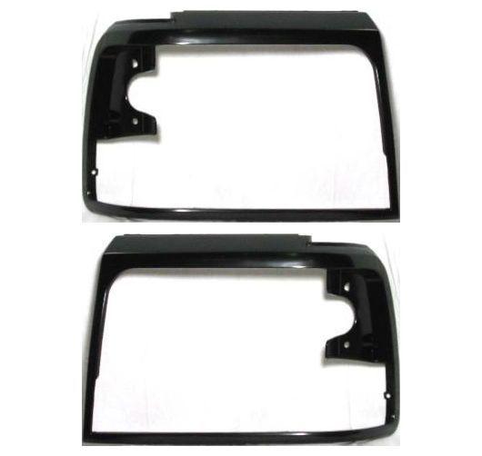 Black headlights bezel trim pair set for ford bronco f150 f250 f350 pickup truck