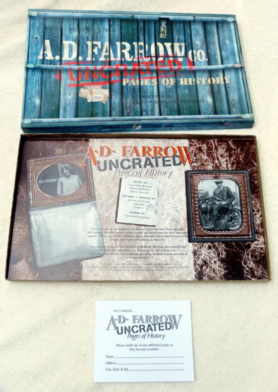 Harley-davidson "pages of history" by a.d. farrow co. - excellent condition