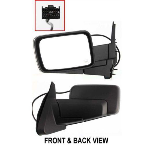 06-10 jeep commander power heated side view mirror driver left lh